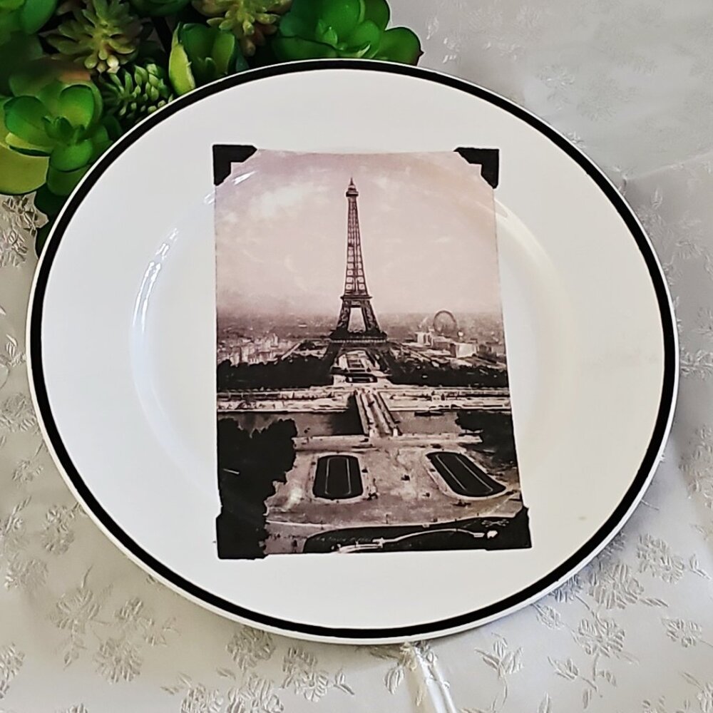 Eiffel Tower Paris Souvenir Plate by Rosanna porcelain, made in Italy